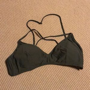J. Crew French cross-back bikini top in Safari
